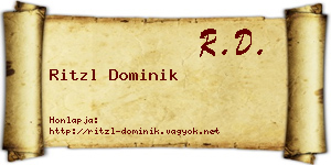 Ritzl Dominik névjegykártya